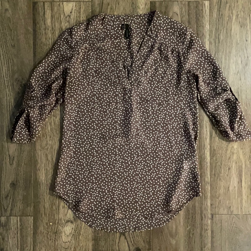 Maurices || Brown polka dot tunic top